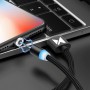 Wozinsky LED / Magnetic USB to Lightning / Type-C / micro USB Cable Μαύρο 1m (WMC-01)