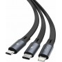 Baseus Bright Mirror Flat / Retractable USB to Lightning / Type-C / micro USB Cable Μαύρο 1,2m (CAMLT-MJ01)