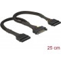 DeLock 15-Pin Sata male - 2x 15-Pin Sata female Cable 0.15m Μαύρο (60135)