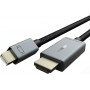 Cabletime Cable mini DisplayPort male - HDMI male με LED 4K 1.8m Μαύρο