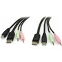 StarTech 4-in-1 USB DisplayPort KVM Switch Cable w/ Audio &amp Microphone 1.8m