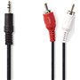 Nedis Cable 3.5mm male - 2x RCA male Μαύρο 20m (CAGP22200BK200)