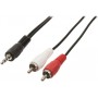 Nedis Cable 3.5mm male - 2x RCA male Μαύρο 20m (CAGP22200BK200)