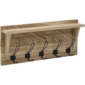 Inart Κρεμάστρα Τοίχου Ξυλινη 5 Θέσεων Φυσικό Μπεζ 60x10x26cm Inart Κρεμάστρα Τοίχου Ξυλινη 5 Θέσεων Φυσικό Μπεζ 60x10x26cm