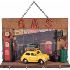 SP Souliotis Κλειδοθήκη Τοίχου Ξύλινη Gas με Κίτρινο Αυτοκίνητο 25x10.5x17.5cm SP Souliotis Κλειδοθήκη Τοίχου Ξύλινη Gas με Κίτρινο Αυτοκίνητο 25x10.5x17.5cm