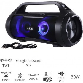 Akai ABTS-50 Ηχείο Bluetooth 30W με Ραδιόφωνο και 7 ώρες Λειτουργίας Akai ABTS-50 Ηχείο Bluetooth 30W με Ραδιόφωνο και 7 ώρες Λειτουργίας