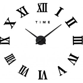 Ρολόι Τοίχου Roman Do It Yourself Black Πλαστικό