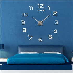 Ρολόι Τοίχου Mirror Numbers Do It Yourself Silver Πλαστικό 90cm