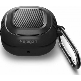Spigen Rugged Armor Θήκη Σιλικόνης με Γάντζο σε Μαύρο χρώμα για Galaxy Buds Live / Pro Spigen Rugged Armor Θήκη Σιλικόνης με Γάντζο σε Μαύρο χρώμα για Galaxy Buds Live / Pro