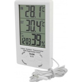 Θερμόμετρo &amp Υγρασιόμετρo Επιτραπέζιο για Χρήση σε Εσωτερικό &amp Εξωτερικό ΧώροΚωδικός: TA298 