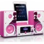 Lenco Ηχοσύστημα 2.0 MC-020 10W με Digital Media Player και Bluetooth Λευκό / Ροζ