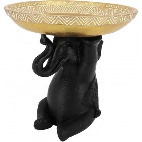 Inart Διακοσμητικός Ελέφαντας Πολυρητίνης Μαύρος-Χρυσός 21x21x21cm Inart Διακοσμητικός Ελέφαντας Πολυρητίνης Μαύρος-Χρυσός 21x21x21cm