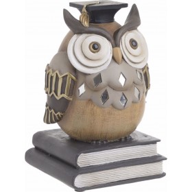 Inart Διακοσμητική Κουκουβάγια Πολυρητίνης 10x10x16cm