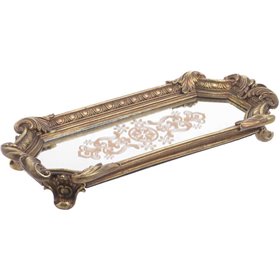 Inart Δίσκος Polyresin Με Καθρέπτη Αντικέ Χρυσός Inart Δίσκος Polyresin Με Καθρέπτη Αντικέ Χρυσός