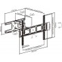 Brateck LPA63-463D Βάση Τηλεόρασης Τοίχου με Βραχίονα έως 70" και 35kg