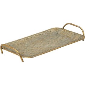 Inart Διακοσμητικός Δίσκος Μεταλλικός Χρυσός 47x26cm Inart Διακοσμητικός Δίσκος Μεταλλικός Χρυσός 47x26cm