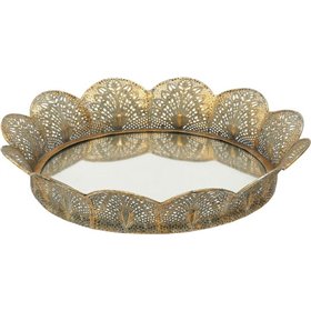 Inart Διακοσμητικός Δίσκος Μεταλλικός Με Καθρέπτη Χρυσός 43x43cm Inart Διακοσμητικός Δίσκος Μεταλλικός Με Καθρέπτη Χρυσός 43x43cm