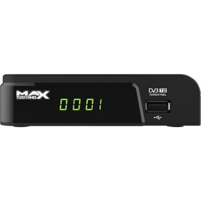 MAX 2019 HD DVB-T2 Ψηφιακός Δέκτης Mpeg-4 Full HD (1080p) με Λειτουργία PVR (Εγγραφή σε USB) Σύνδεσεις SCART / HDMI / USB