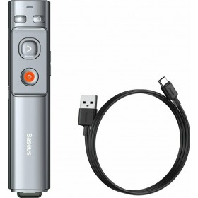 Baseus Presenter με Πορτοκαλί Laser και Πλήκτρα Slideshow σε Ασημί ΧρώμαΚωδικός: WKCD000013 Baseus Presenter με Πορτοκαλί Laser και Πλήκτρα Slideshow σε Ασημί ΧρώμαΚωδικός: WKCD000013