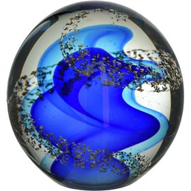 Inart Διακοσμητική Μπάλα από Γυαλί Μπλε/Διάφανο 10x10x10cm