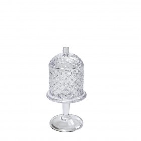 Espiel Φοντανιέρα Γυάλινη Σκαλιστή με Καπάκι και Πόδι 12x12x25cmΚωδικός: ORT128 