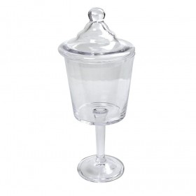 Espiel Φοντανιέρα Γυάλινη με Καπάκι και Πόδι 17x17x45cmΚωδικός: ORT114 