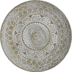 Inart Διακοσμητική Πιατέλα Ξύλινη Λευκή 40x40x3.5cm