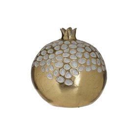 Inart Επιτραπέζιο Γούρι με Ρόδι Golden White-Ivory από Κεραμικό Υλικό 14x14cm Inart Επιτραπέζιο Γούρι με Ρόδι Golden White-Ivory από Κεραμικό Υλικό 14x14cm