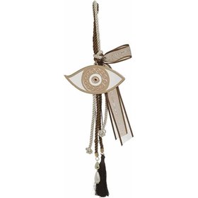 Inart Κρεμαστό Γούρι με Μάτι Χρυσό/ Καφέ από Μέταλλο 40cm Inart Κρεμαστό Γούρι με Μάτι Χρυσό/ Καφέ από Μέταλλο 40cm