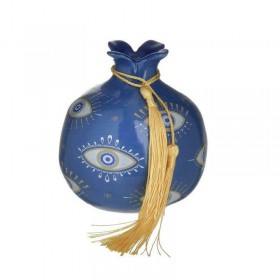 Inart Επιτραπέζιο Γούρι με Ρόδι Μπλε από Κεραμικό Υλικό 9x9cm Inart Επιτραπέζιο Γούρι με Ρόδι Μπλε από Κεραμικό Υλικό 9x9cm