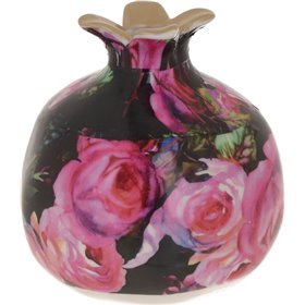 Inart Επιτραπέζιο Γούρι με Ρόδι Μαύρο/ Ροζ από Κεραμικό Υλικό 9x9cm Inart Επιτραπέζιο Γούρι με Ρόδι Μαύρο/ Ροζ από Κεραμικό Υλικό 9x9cm