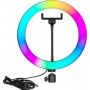 RGB Ring Light MJ33 RGB 33cm 3000-6000K με Τρίποδο Δαπέδου και Βάση για Κινητό