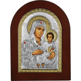 Prince Silvero Εικόνα Παναγία Ιεροσολυμίτισσα Ασημένια 15x21cm