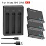 One X2 Camera Battery Charger for Insta360 &amp 3x1800mAh Battery Li-ion Akku