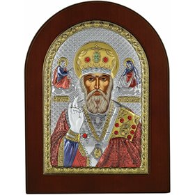 Prince Silvero Εικόνα Άγιος Νικόλαος Ασημένια 15x21cm