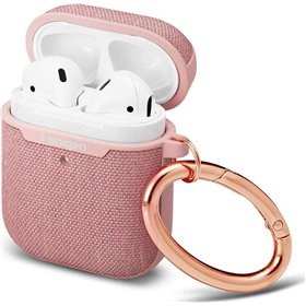 Spigen Urban Fit Θήκη Σιλικόνης με Γάντζο σε Ροζ Χρυσό χρώμα για Apple AirPods Spigen Urban Fit Θήκη Σιλικόνης με Γάντζο σε Ροζ Χρυσό χρώμα για Apple AirPods