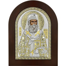 Prince Silvero Εικόνα Άγιος Νεκτάριος Ασημένια 21x15cm