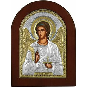 Prince Silvero Εικόνα Φύλακας Άγγελος Ασημένια 15x21cm