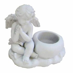 Marhome Διακοσμητικό Άγαλμα Μνημείου από Πλαστικό Άγγελος με Ρεσώ 12x4.5cm