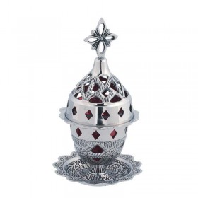 Καντήλι Επιτραπέζιο Επινικελωμένο Μπρούτζινο Ασημί 9353N