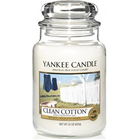 Yankee Candle Αρωματικό Κερί σε Βάζο Clean Cotton 10.7x16.8cm 623gr Yankee Candle Αρωματικό Κερί σε Βάζο Clean Cotton 10.7x16.8cm 623gr