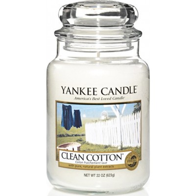 Yankee Candle Αρωματικό Κερί σε Βάζο Clean Cotton 10.7x16.8cm 623gr