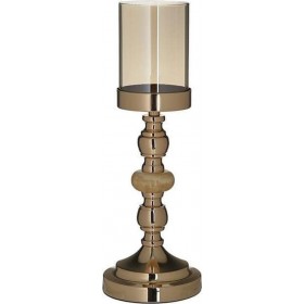 Inart Κηροπήγιο Μεταλλικό Χρυσό 11x11x32cm Inart Κηροπήγιο Μεταλλικό Χρυσό 11x11x32cm