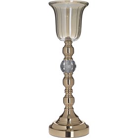 Inart Κηροπήγιο Μεταλλικό σε Χρυσό Χρώμα 15x15x49cm Inart Κηροπήγιο Μεταλλικό σε Χρυσό Χρώμα 15x15x49cm
