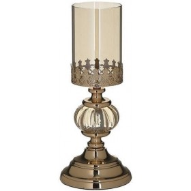 Inart Κηροπήγιο Μεταλλικό Χρυσό 12x12x27cm Inart Κηροπήγιο Μεταλλικό Χρυσό 12x12x27cm