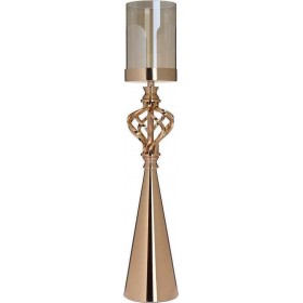 Inart Κηροπήγιο Μεταλλικό σε Χρυσό Χρώμα 11x11x56cm Inart Κηροπήγιο Μεταλλικό σε Χρυσό Χρώμα 11x11x56cm