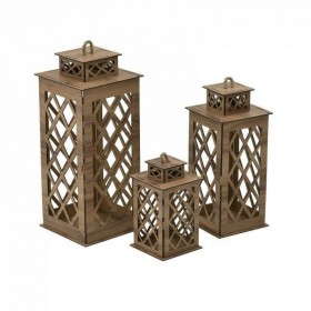 Click Σετ Φαναράκια Ξύλινα 3τμχ