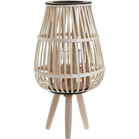 Inart Φαναράκι Ξύλινο Natural 26x26x40cm