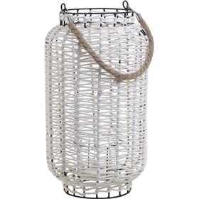 Inart Φαναράκι Μεταλλικό Λευκό 23x23x40cm