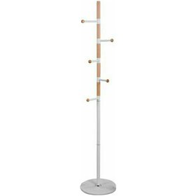 HomeMarkt Mercury Καλόγερος Λευκός/ Natural Μεταλλικός 6 Θέσεων 37x37x176cm HomeMarkt Mercury Καλόγερος Λευκός/ Natural Μεταλλικός 6 Θέσεων 37x37x176cm